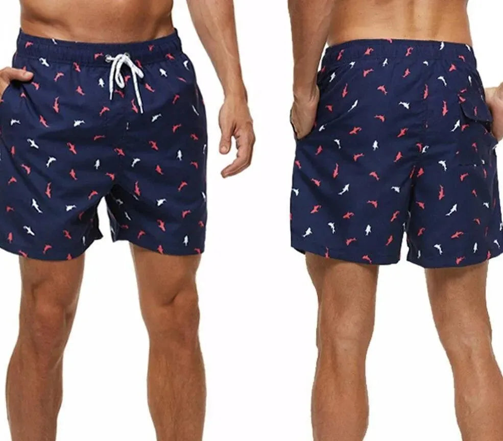 Men Striped Swim Shorts