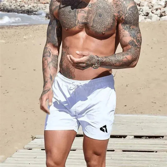 Men Striped Swim Shorts