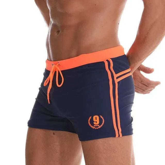 Men Striped Swim Shorts