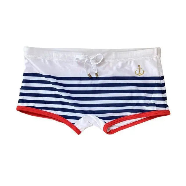 Men Striped Swim Shorts