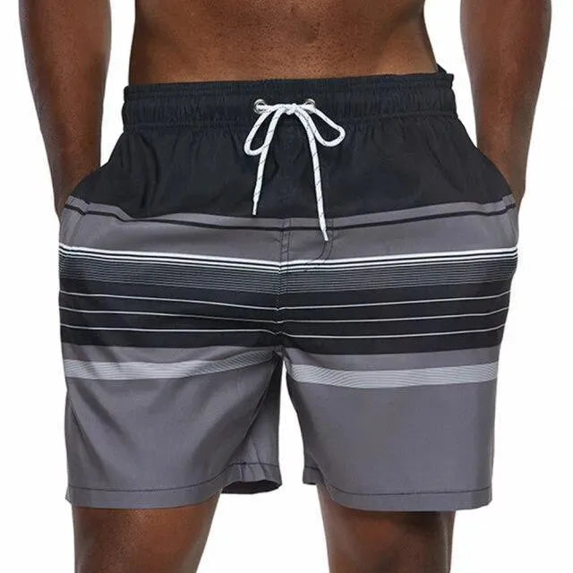 Men Striped Swim Shorts
