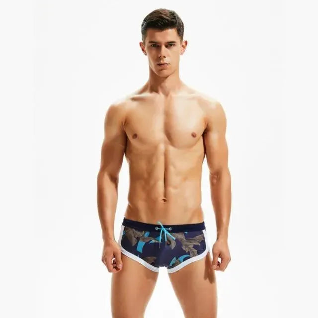 Men Tropical Print Swim Shorts