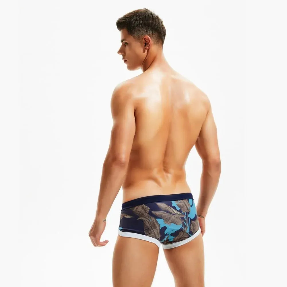 Men Tropical Print Swim Shorts