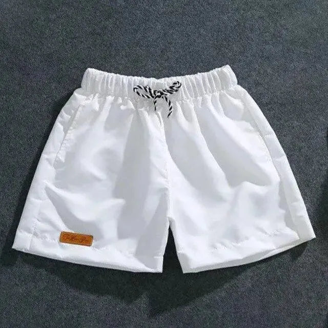 Men White Minimalist Swim Shorts