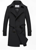 Men's Belted Trench Coat Long Structured Style
