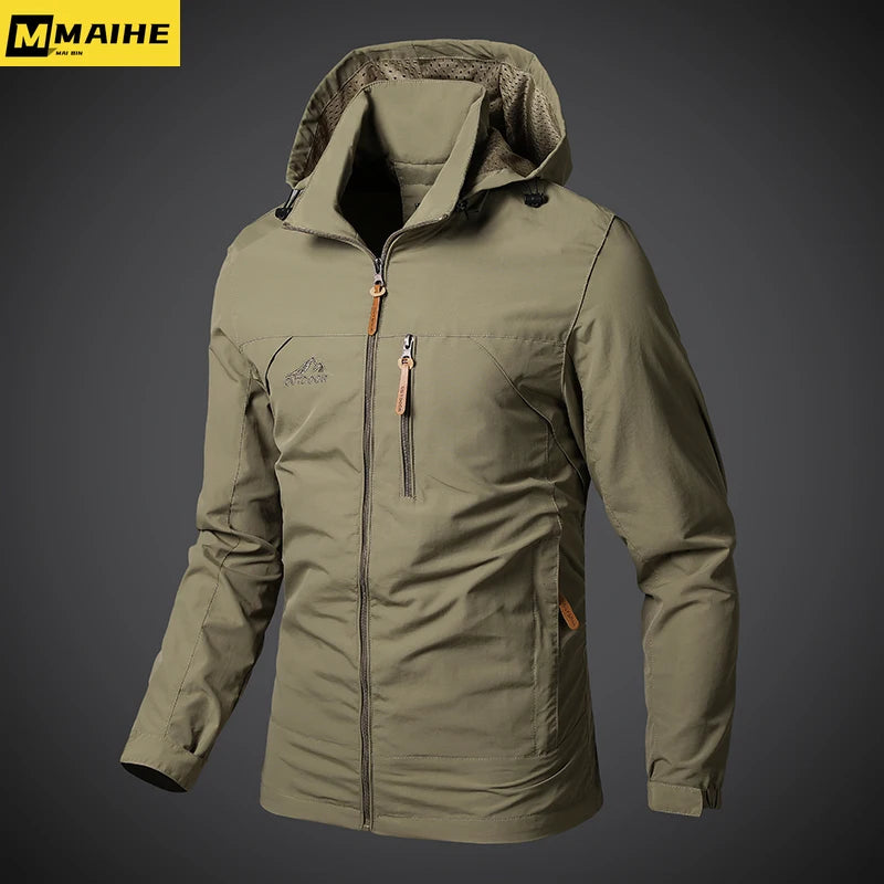 Men's Bomber Windbreaker Jacket Hooded Lightweight Style
