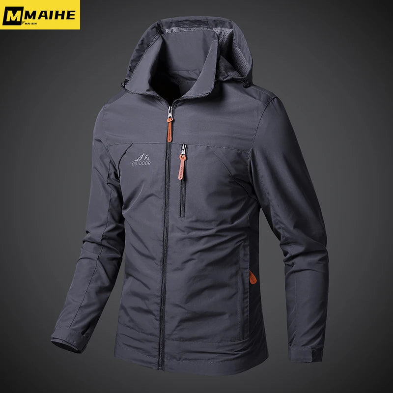 Men's Bomber Windbreaker Jacket Hooded Lightweight Style