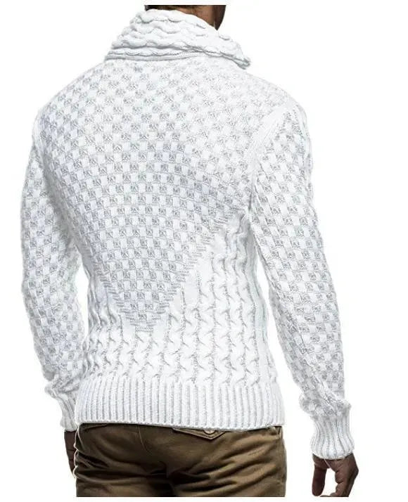 Men’s Cable Knit Turtleneck Pullover Sweater