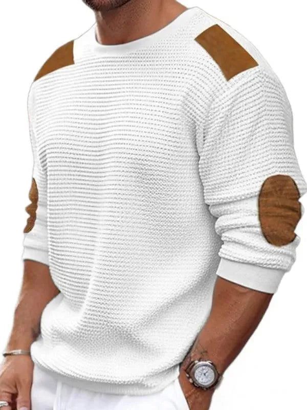 Men’s Casual Colorblock Pullover Sweater – Crew Neck