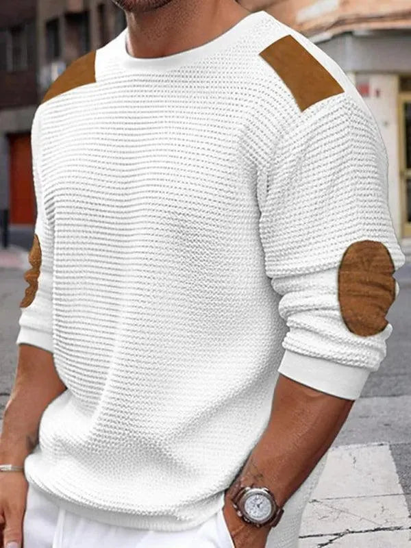Men’s Casual Colorblock Pullover Sweater – Crew Neck