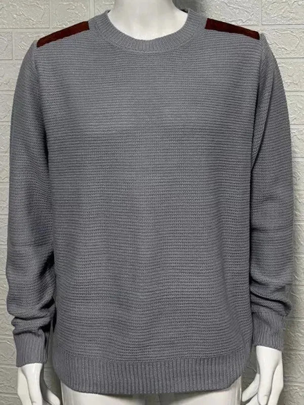 Men’s Casual Colorblock Pullover Sweater – Crew Neck