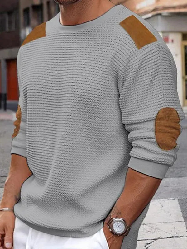 Men’s Casual Colorblock Pullover Sweater – Crew Neck