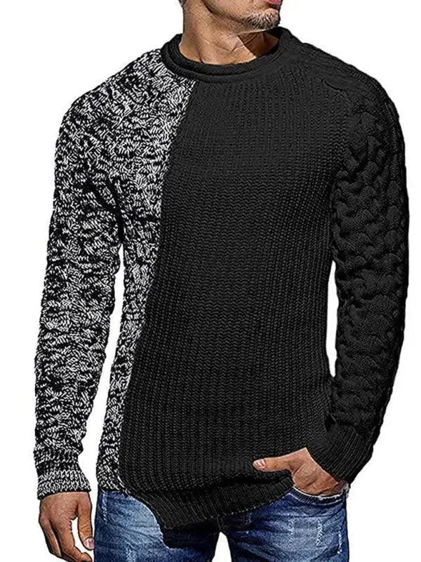 Men’s Colorblock Crew-Neck Pullover Sweater – Knit