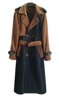 Men's Corduroy Trench Coat Textured Modern Style