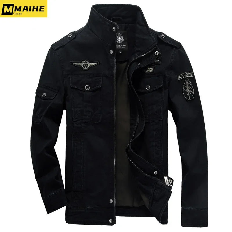 Men's Cotton Trucker Jacket Button Front Casual Style