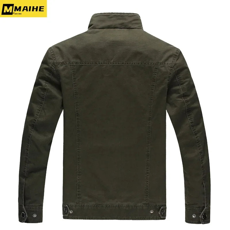 Men's Cotton Trucker Jacket Button Front Casual Style