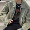 Men's Denim Trucker Jacket Zipper Vintage Style