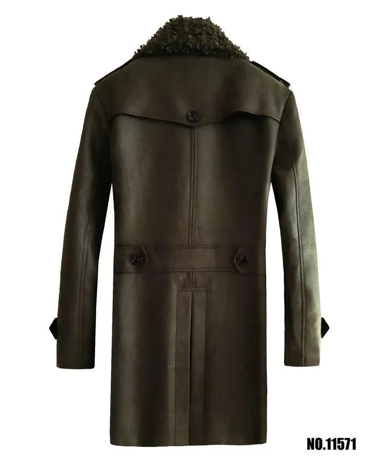 Men's Double Breasted Trench Coat Warm Classic Style
