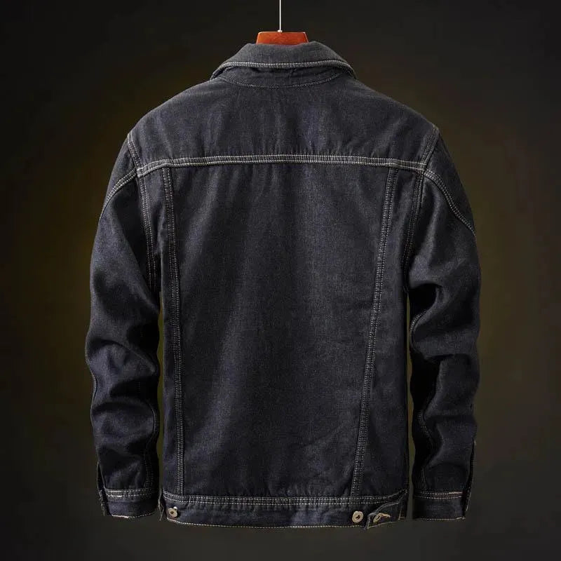 Men’s Fleece Denim Jacket Winter Style