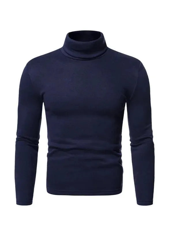 Men’s Fleece Turtleneck Pullover Sweater – Warm Knit