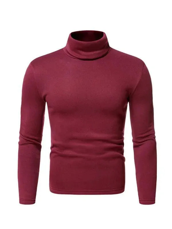 Men’s Fleece Turtleneck Pullover Sweater – Warm Knit