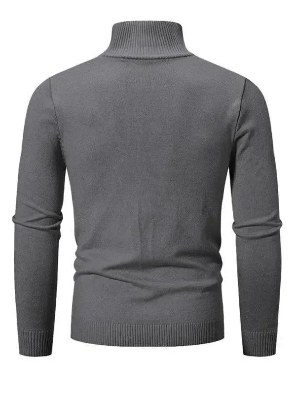 Men’s Half-Zip Turtleneck Pullover Sweater – Knit