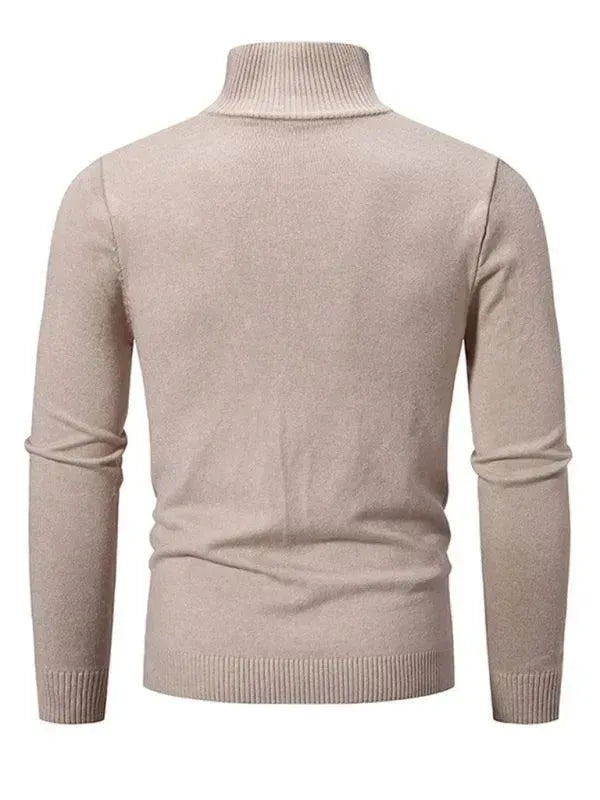 Men’s Half-Zip Turtleneck Pullover Sweater – Knit