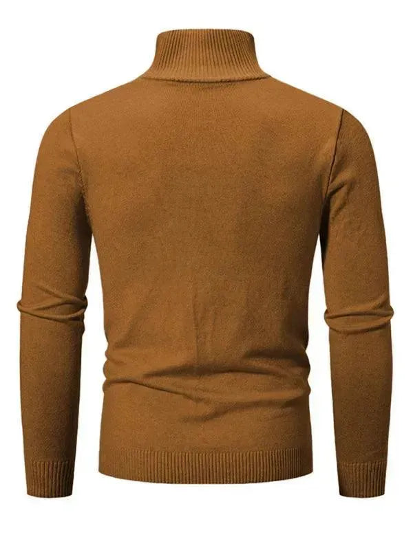Men’s Half-Zip Turtleneck Pullover Sweater – Knit