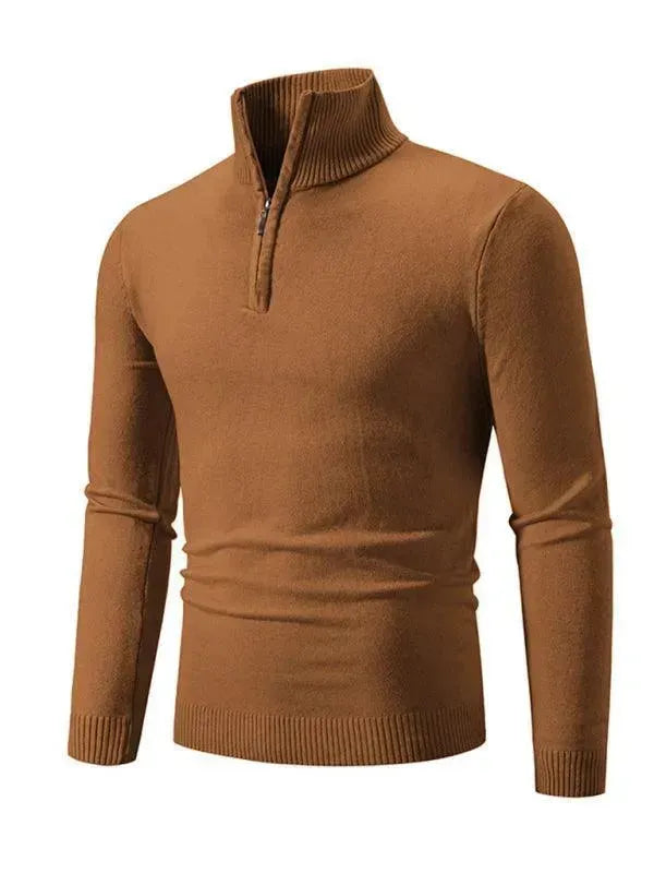 Men’s Half-Zip Turtleneck Pullover Sweater – Knit