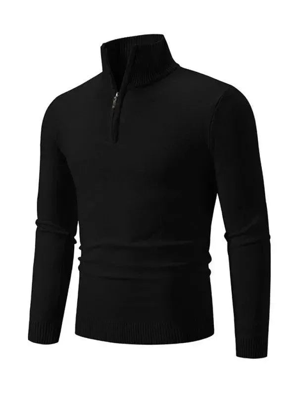 Men’s Half-Zip Turtleneck Pullover Sweater – Knit