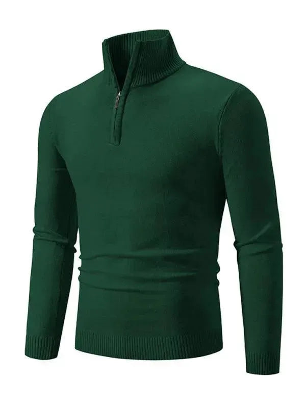 Men’s Half-Zip Turtleneck Pullover Sweater – Knit