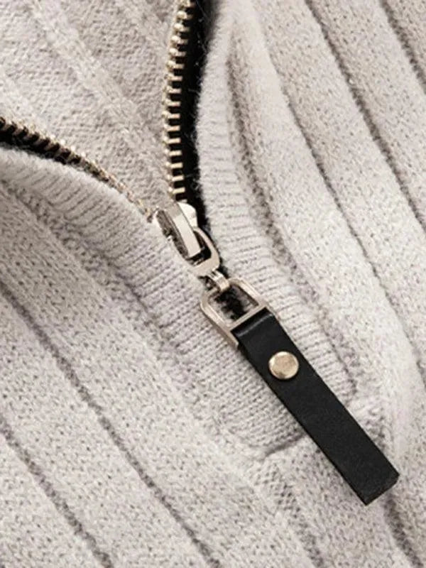 Men’s Half-Zip Turtleneck Pullover Sweater – Stretch