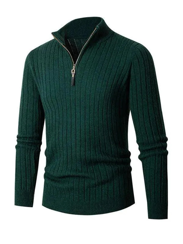 Men’s Half-Zip Turtleneck Pullover Sweater – Stretch