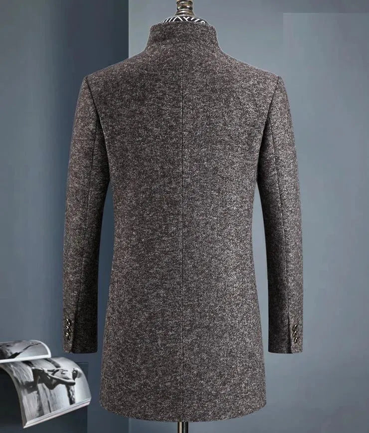 Men's Herringbone Overcoat Tailored Classic Style