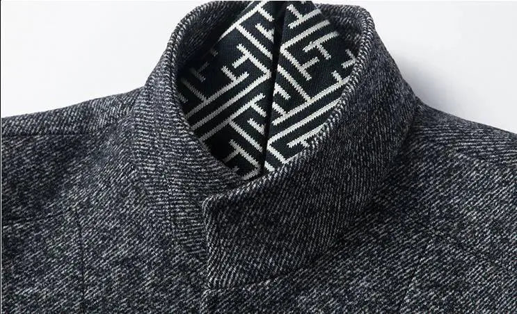 Men's Herringbone Overcoat Tailored Classic Style