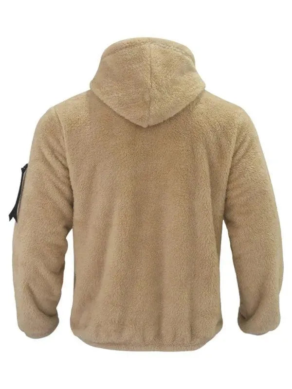 Men’s Hooded Fleece Bomber Jacket Warm Style