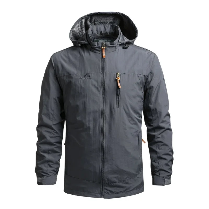 Men's Hooded Windbreaker Jacket Lightweight Outdoor Style