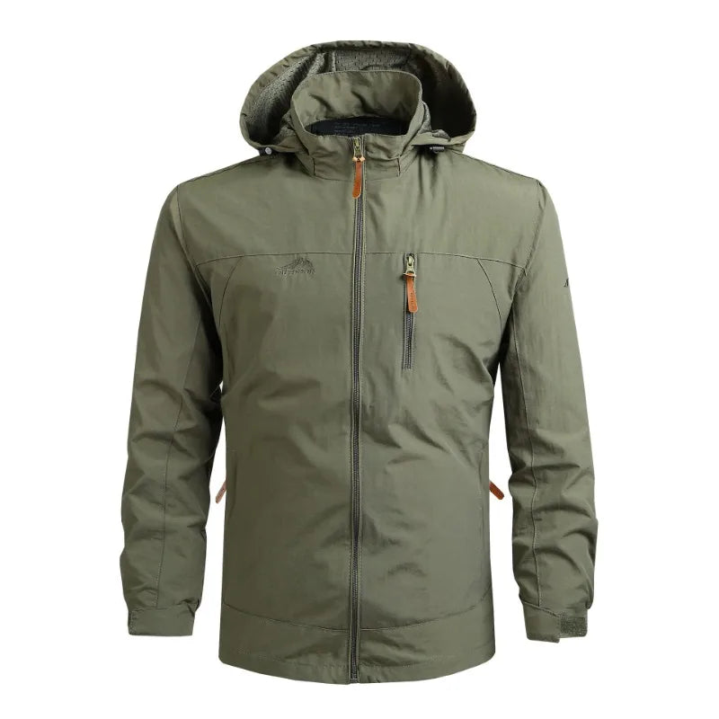 Men's Hooded Windbreaker Jacket Lightweight Outdoor Style
