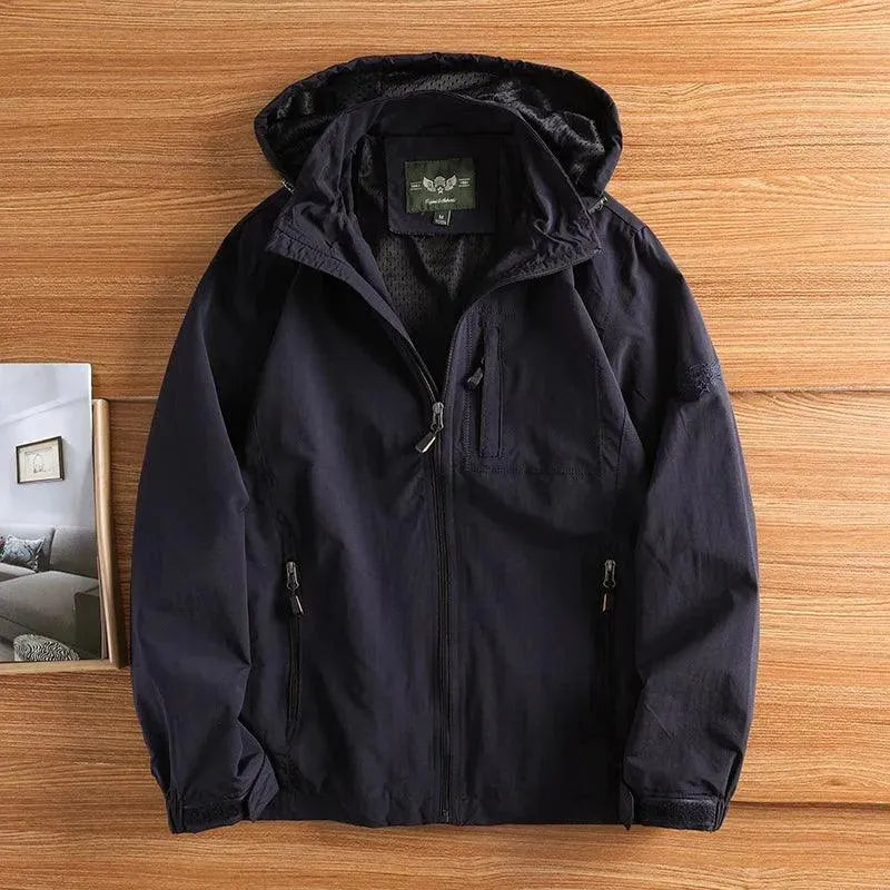 Men’s Hooded Windbreaker Jacket Outdoor Style