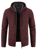Men’s Hooded Zip Cardigan Sweater – Full Zip with Pockets