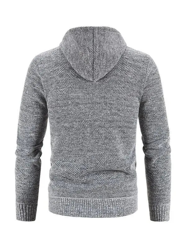 Men’s Hooded Zip Cardigan Sweater – Full Zip with Pockets