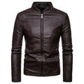 Men’s Leather Bomber Jacket Stand Collar Style