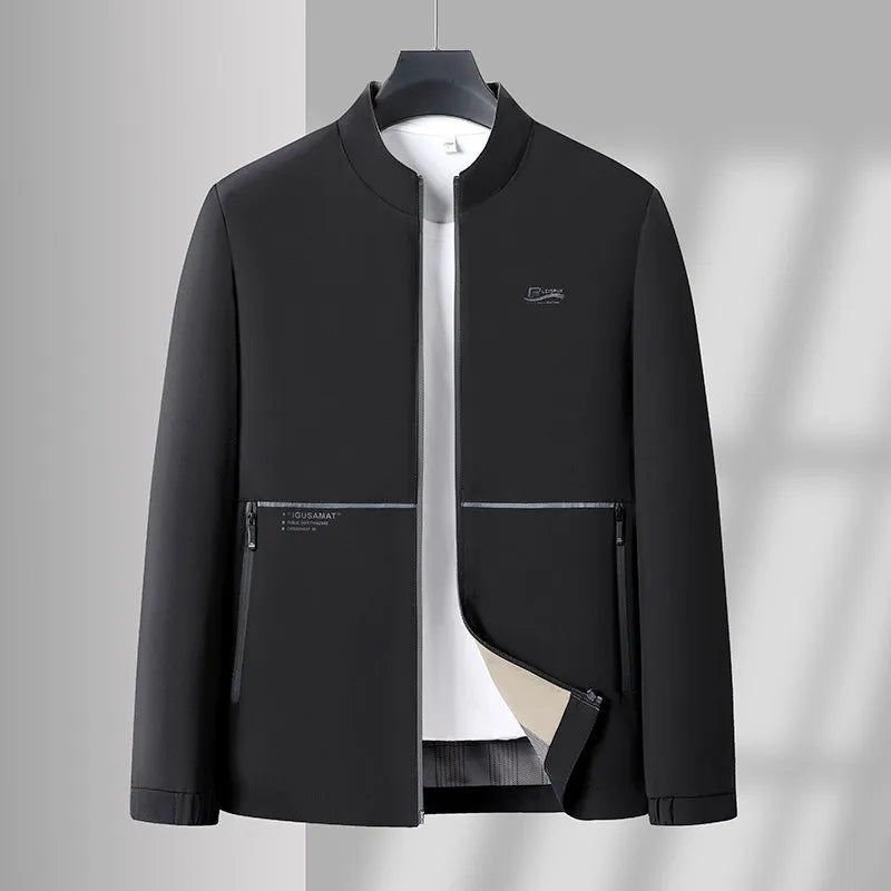 Men's Lightweight Windbreaker Jacket Stand Collar Style