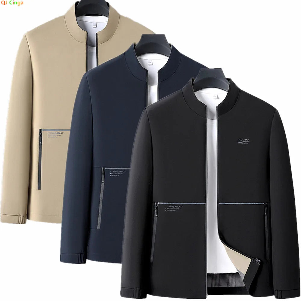 Men's Lightweight Windbreaker Jacket Stand Collar Style