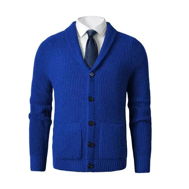 Men’s Merino Wool Cardigan Sweater – V-Neck