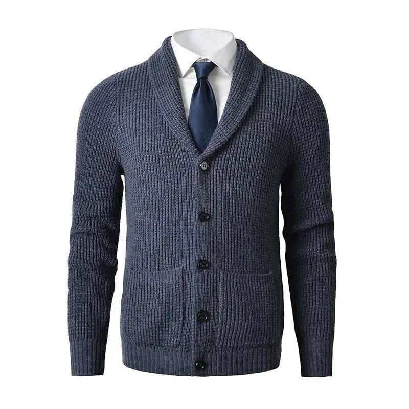 Men’s Merino Wool Cardigan Sweater – V-Neck