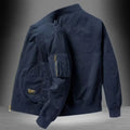 Men's Multi Pocket Bomber Jacket Ribbed Casual Style