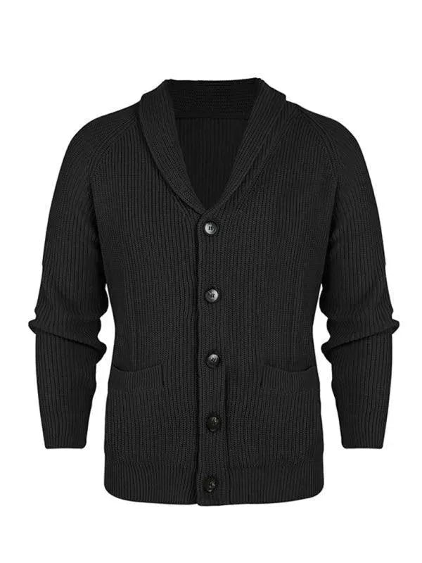 Men’s Oversized V-Neck Cardigan Sweater – Button Front