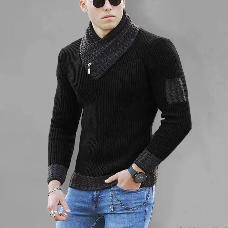 Men’s Plus Size Turtleneck Pullover Sweater – Knit