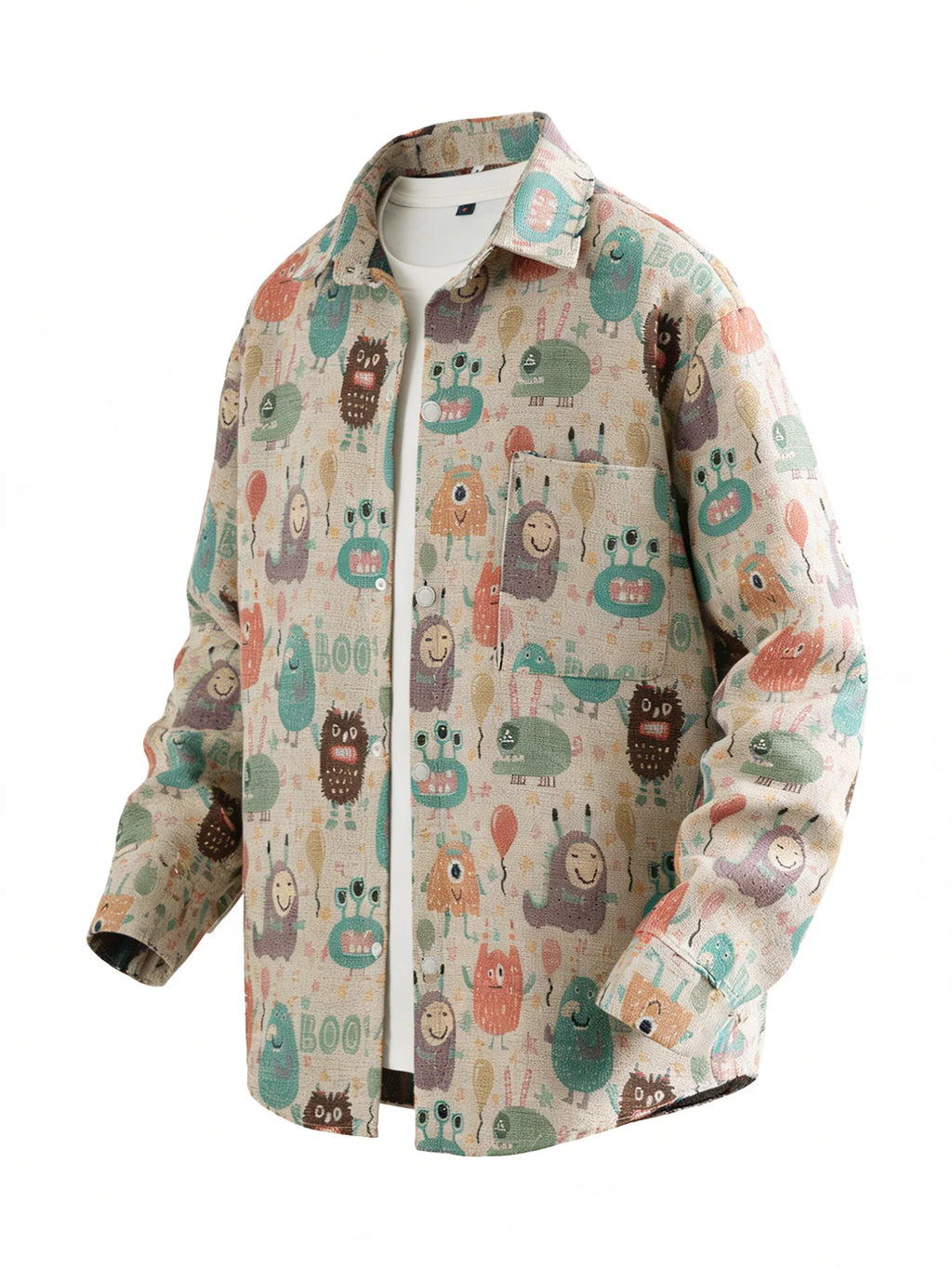 Men's Printed Trucker Jacket Lightweight Casual Style